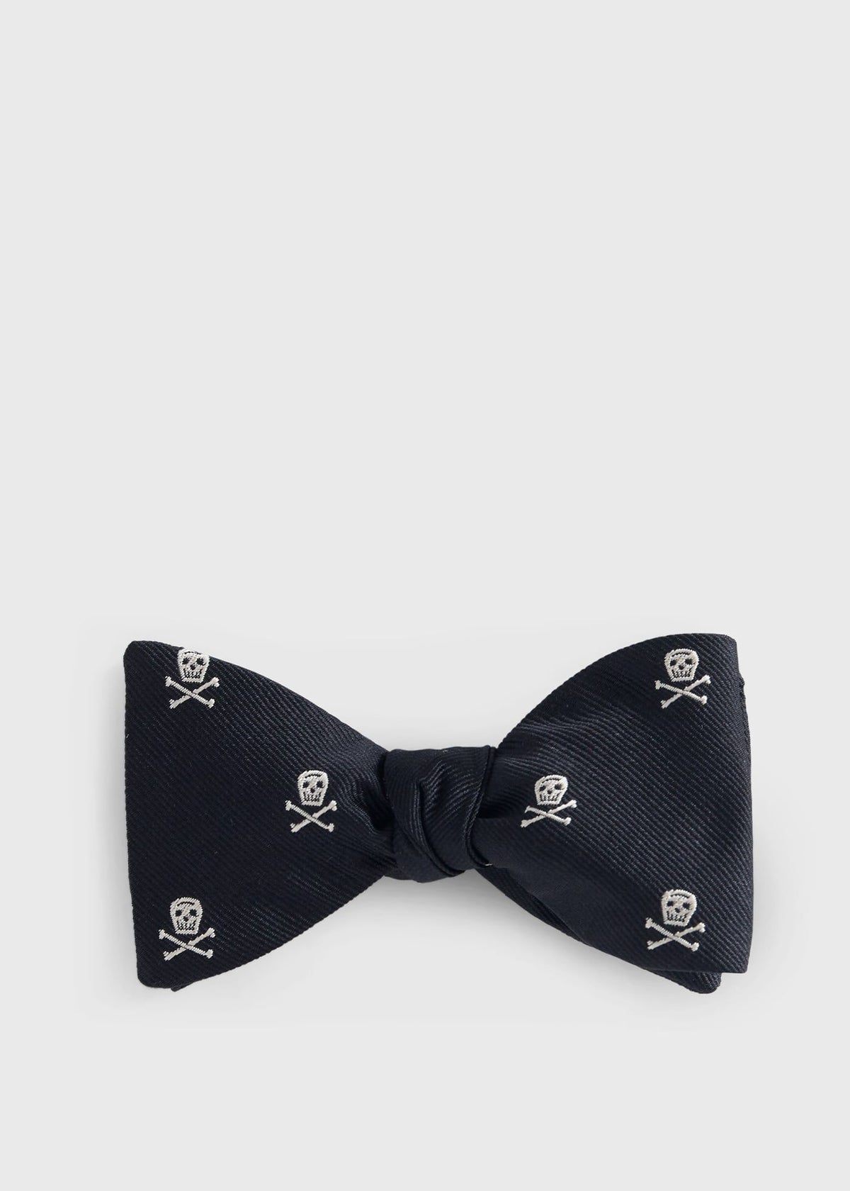 Woven Silk Skull & Bone Bow Tie Black - Paul Stuart