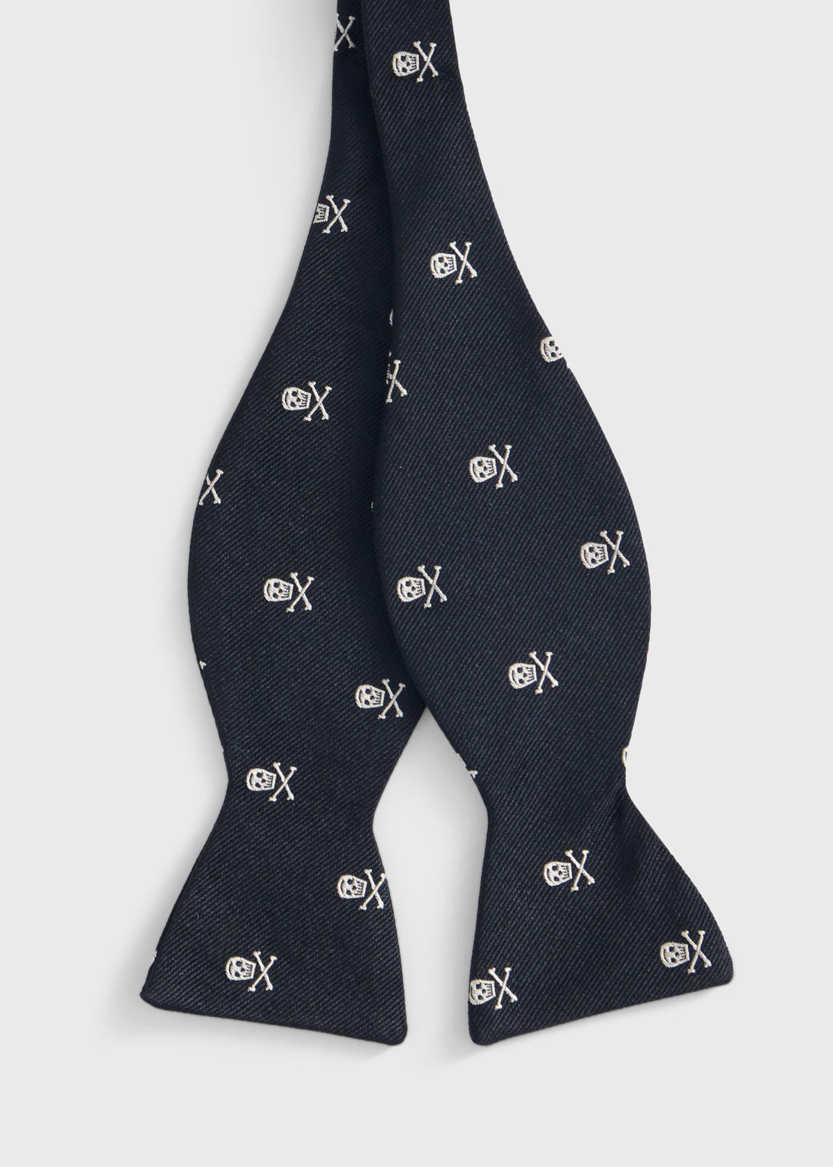 Woven Silk Skull & Bone Bow Tie Black - Paul Stuart