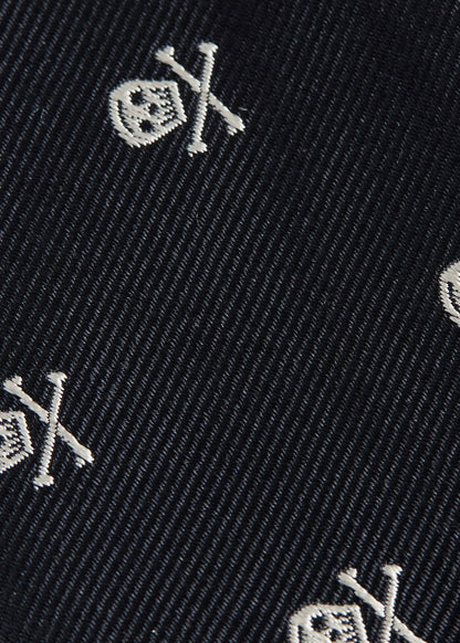 Woven Silk Skull & Bone Bow Tie Black - Paul Stuart