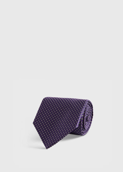 Woven Silk Micro Jacquard Tie Green - Paul Stuart