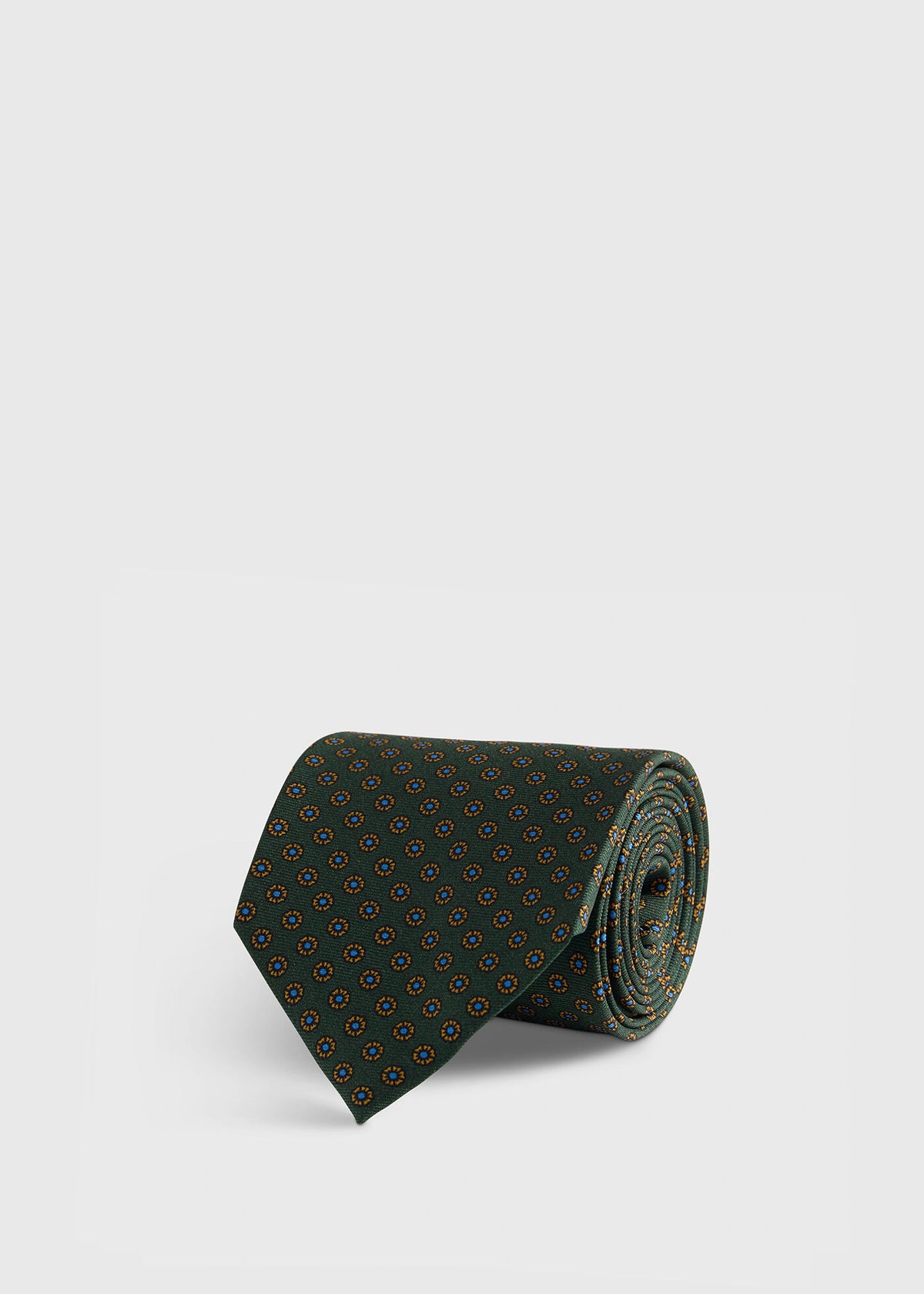 Micro Medallion Printed Silk Tie Burgundy - Paul Stuart