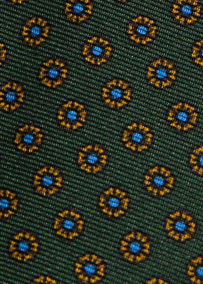 Micro Medallion Printed Silk Tie Burgundy - Paul Stuart