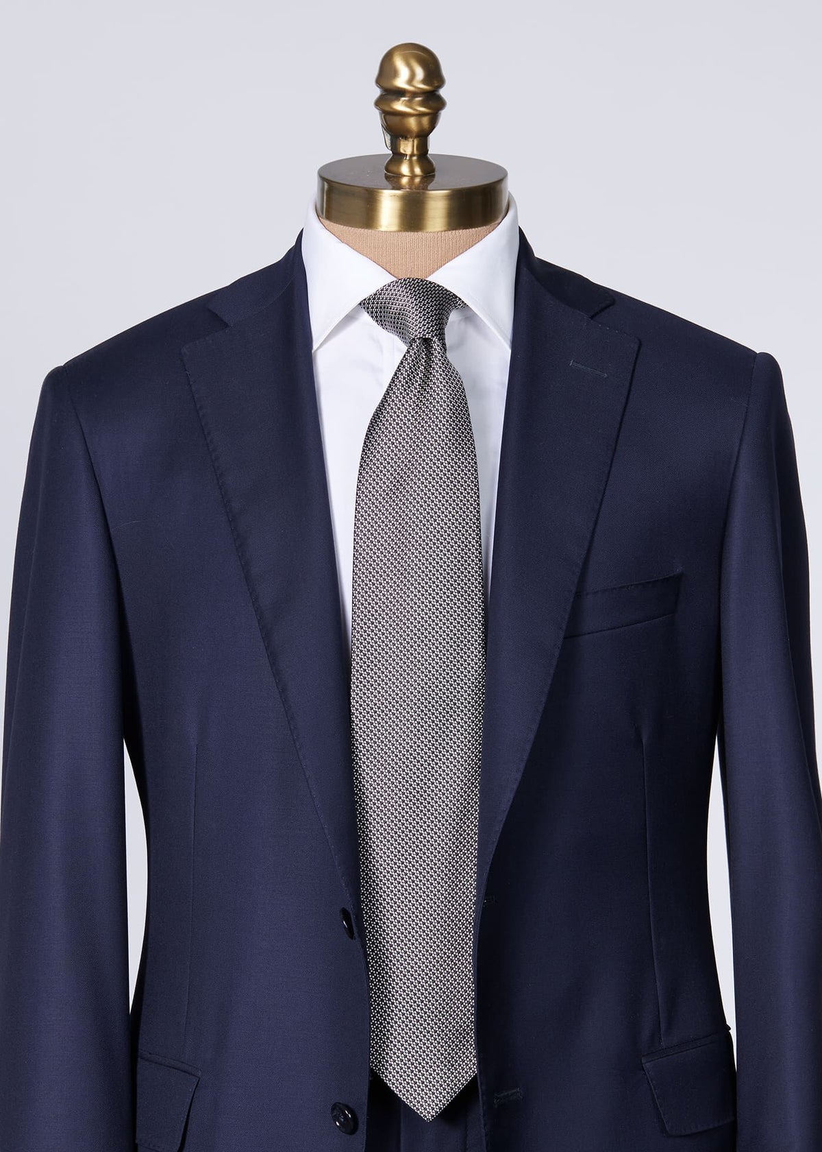 Woven Silk Micro Deco Tie Black - Paul Stuart