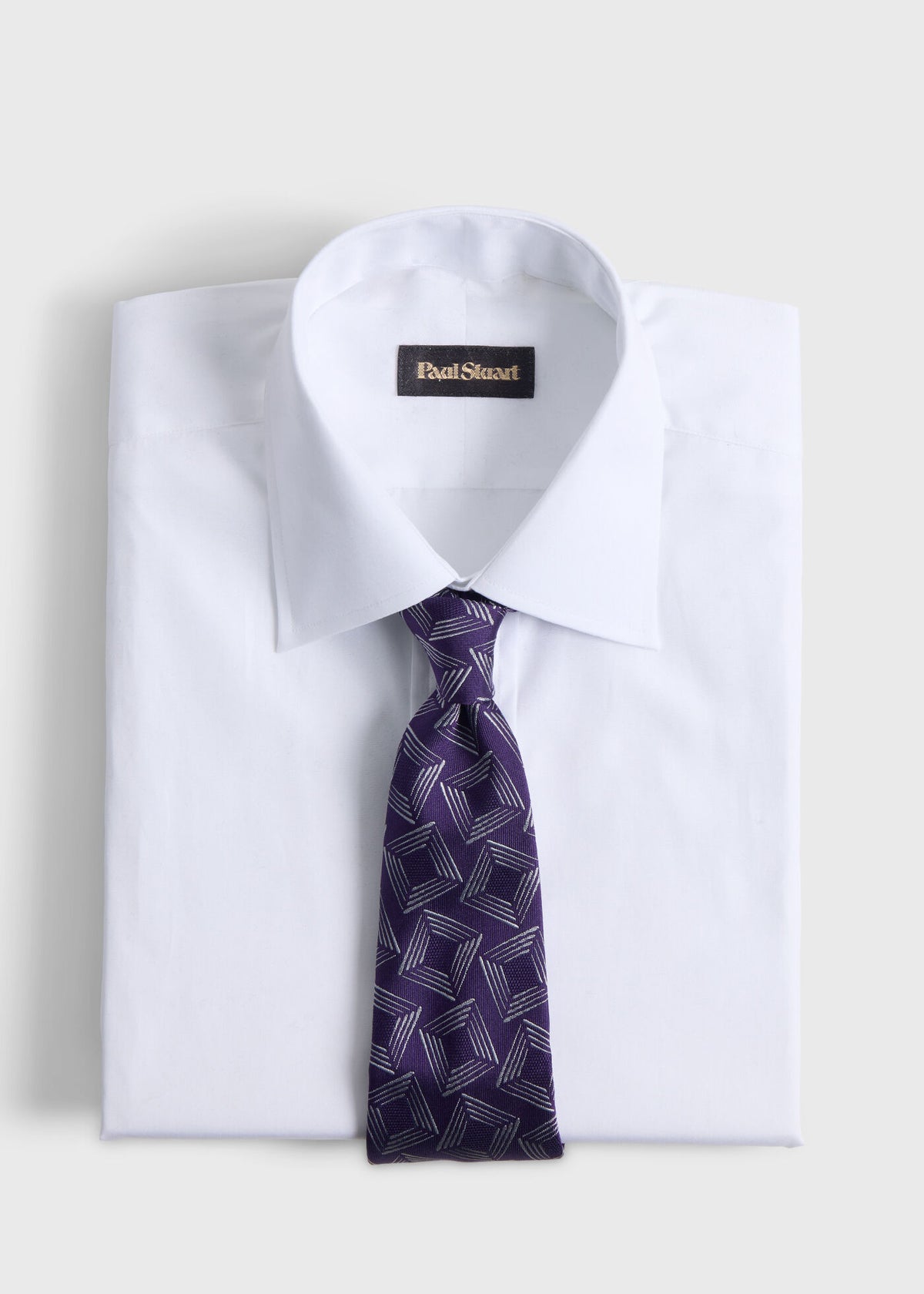 Woven Silk Tossed Square Tie Brown - Paul Stuart