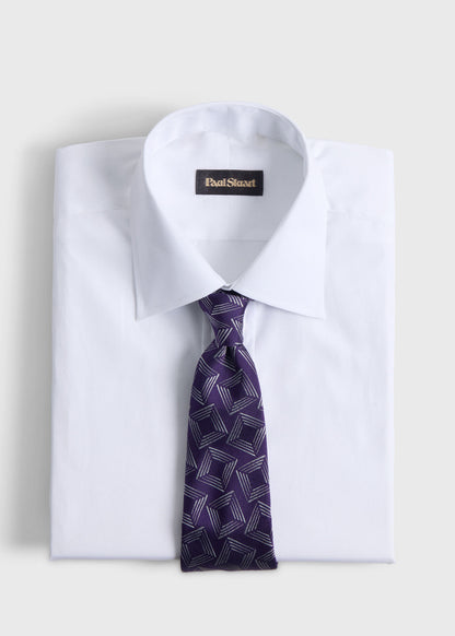 Woven Silk Tossed Square Tie Brown - Paul Stuart