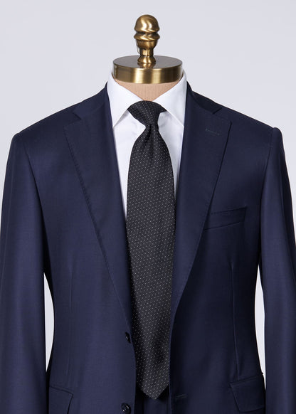Woven Silk Micro Pattern Tie Black - Paul Stuart