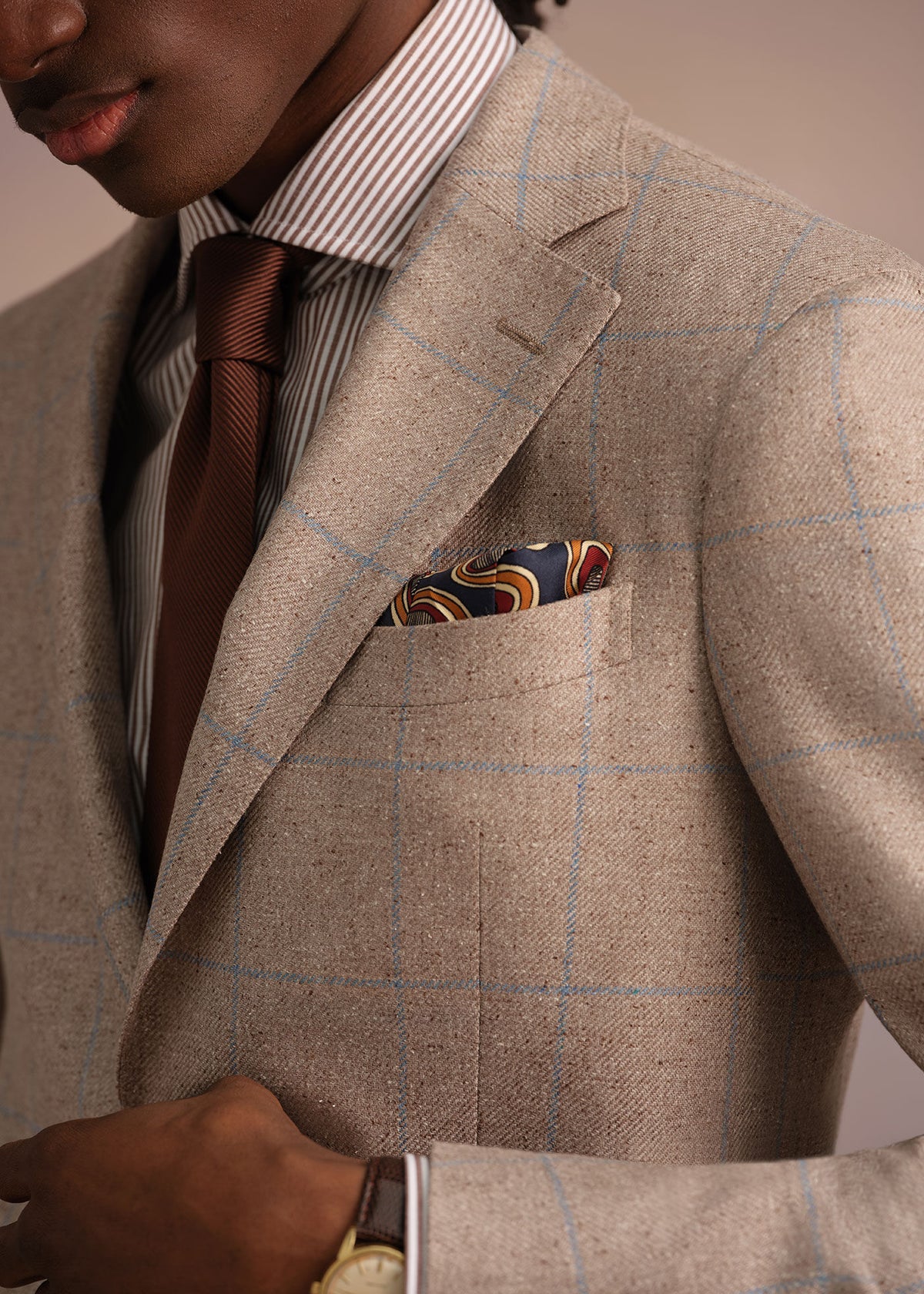 Solid Mogador Silk & Cotton Tie Black - Paul Stuart