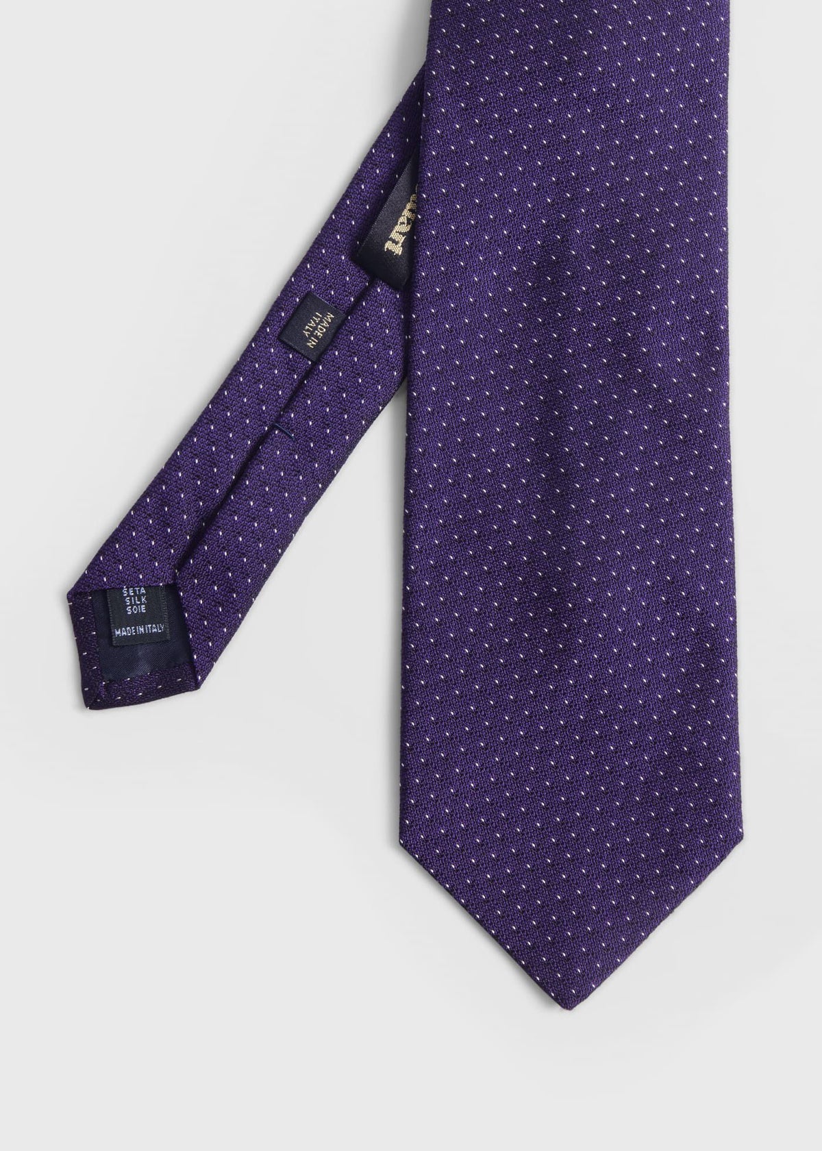 Woven Silk Micro Pattern Tie Black - Paul Stuart
