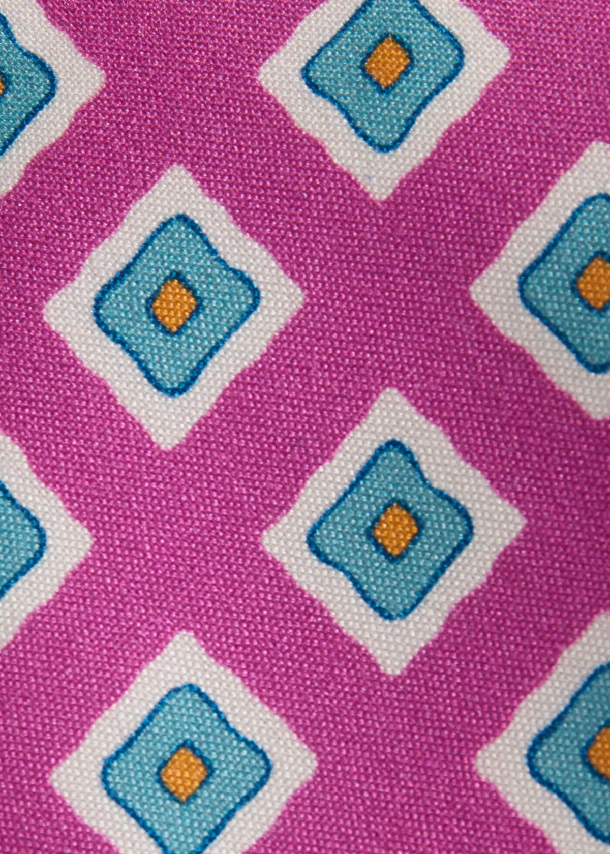 Medallion Print Habotai Silk Tie Fuschia - Paul Stuart
