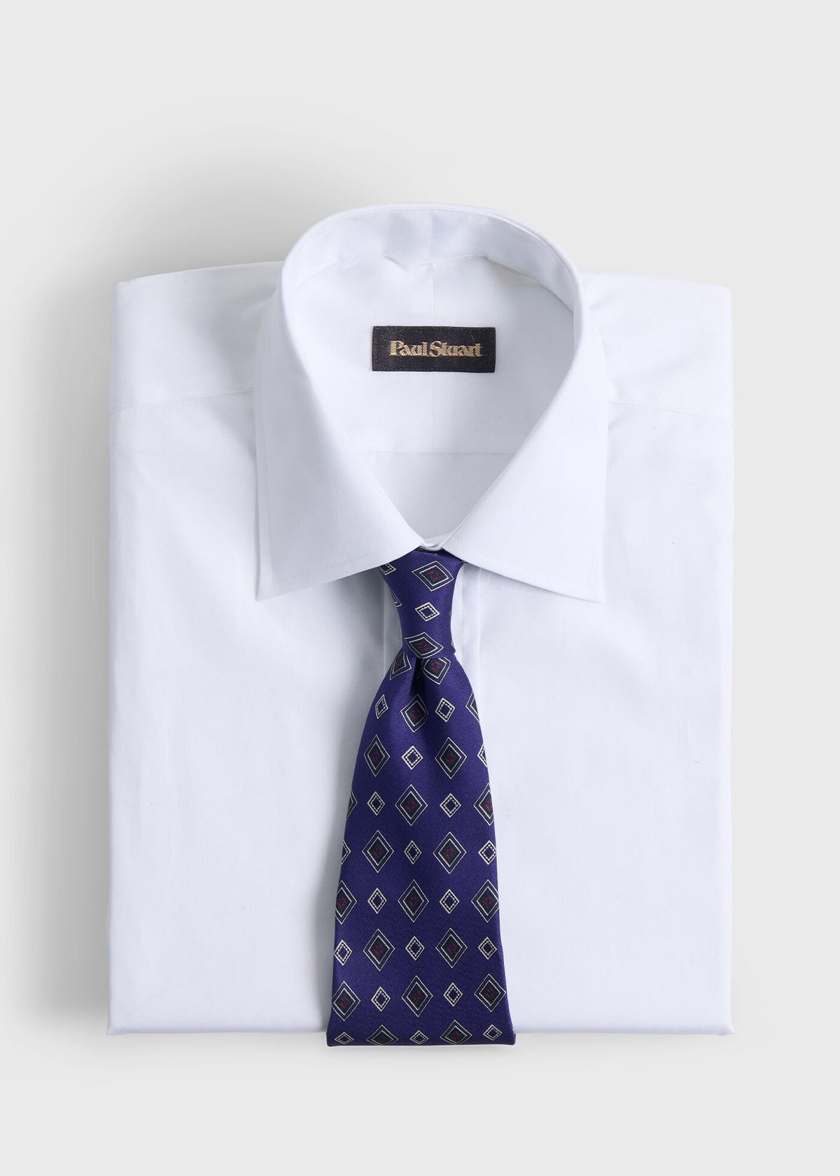 Printed Silk Square Medallion Tie Purple - Paul Stuart