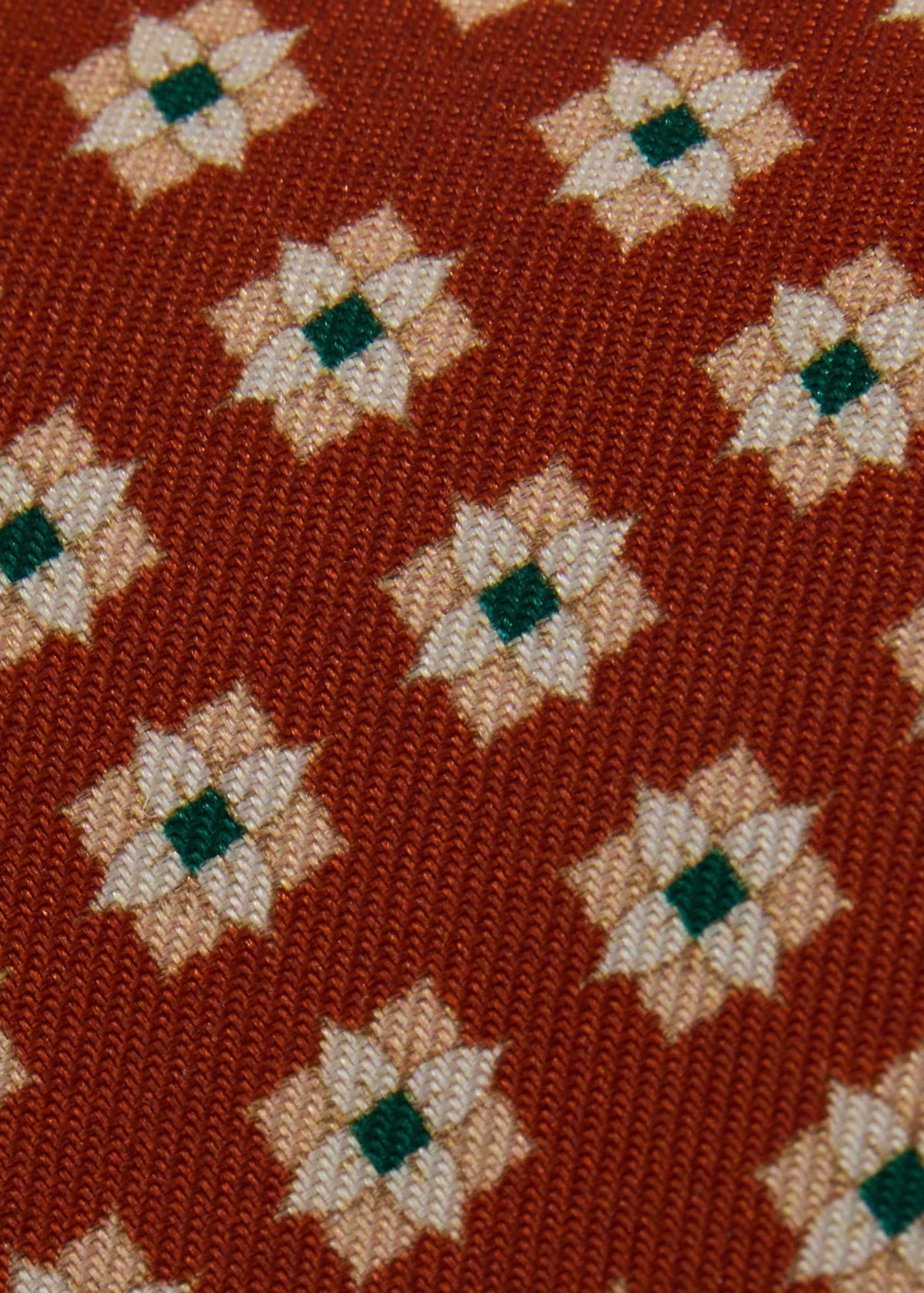 Silk Geometric Floral Tie Gold, unselectable - Paul Stuart