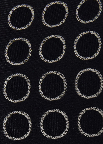 Woven Silk Circles Tie Black - Paul Stuart