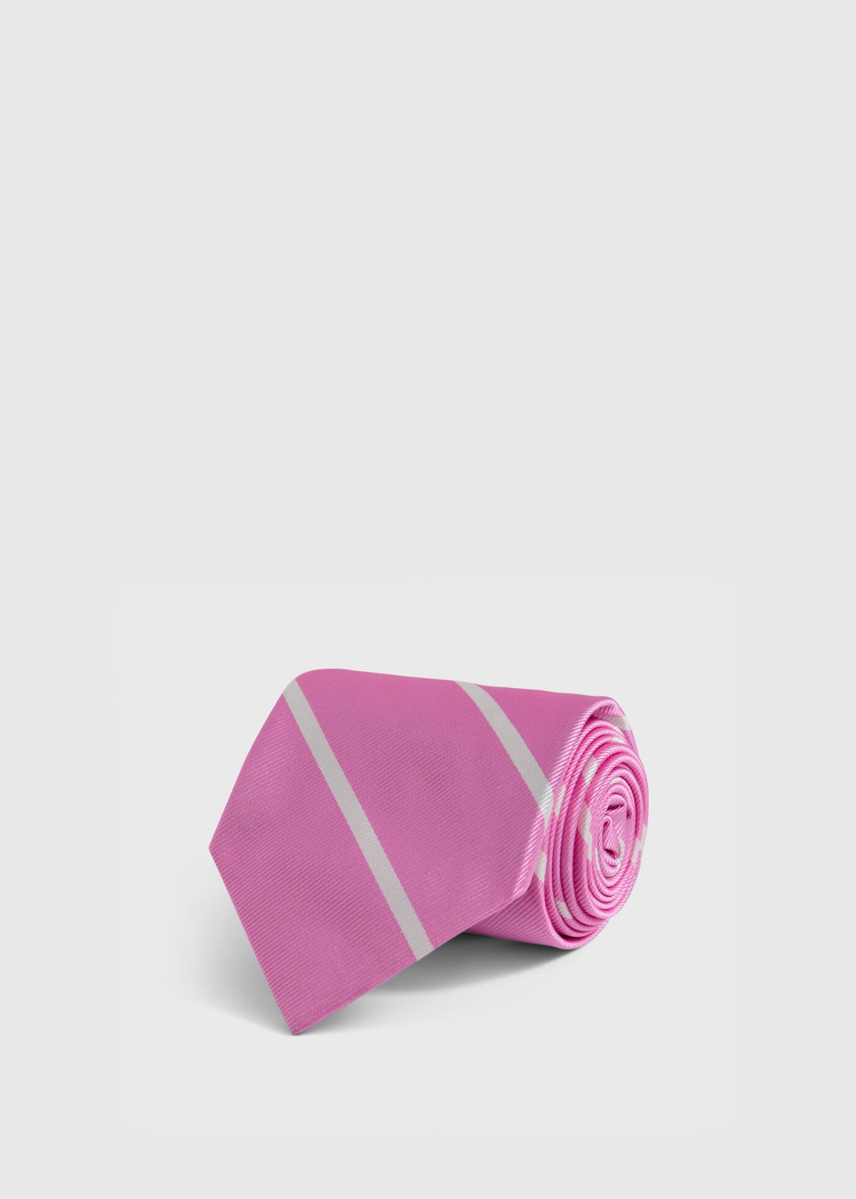 Silk Stripe Tie Pink - Paul Stuart