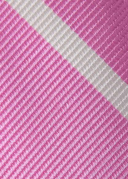 Silk Stripe Tie Pink - Paul Stuart