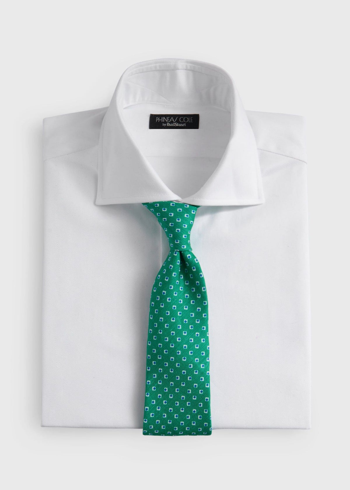 Silk Diamond Medallion Print Tie Green - Paul Stuart