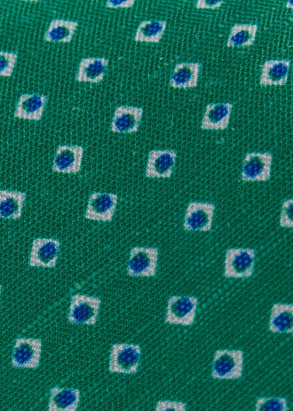 Silk Diamond Medallion Print Tie Green - Paul Stuart