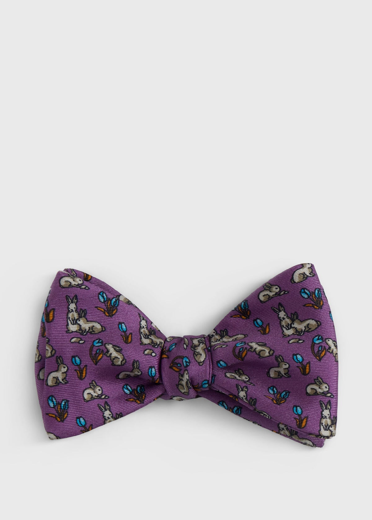 Silk Printed Bow Tie Purple - Paul Stuart
