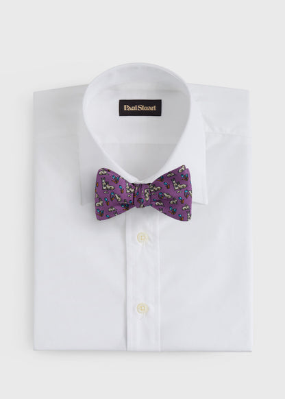 Silk Printed Bow Tie Purple - Paul Stuart