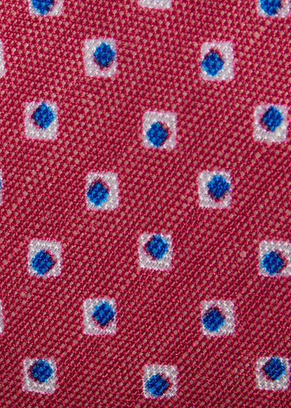 Silk Diamond Medallion Print Tie Green - Paul Stuart