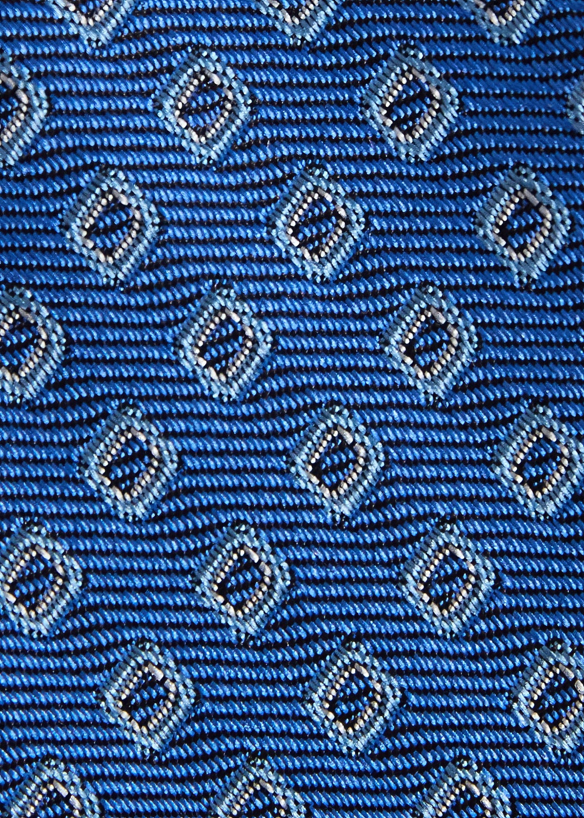 Silk Micro Square Print Tie Light Blue - Paul Stuart