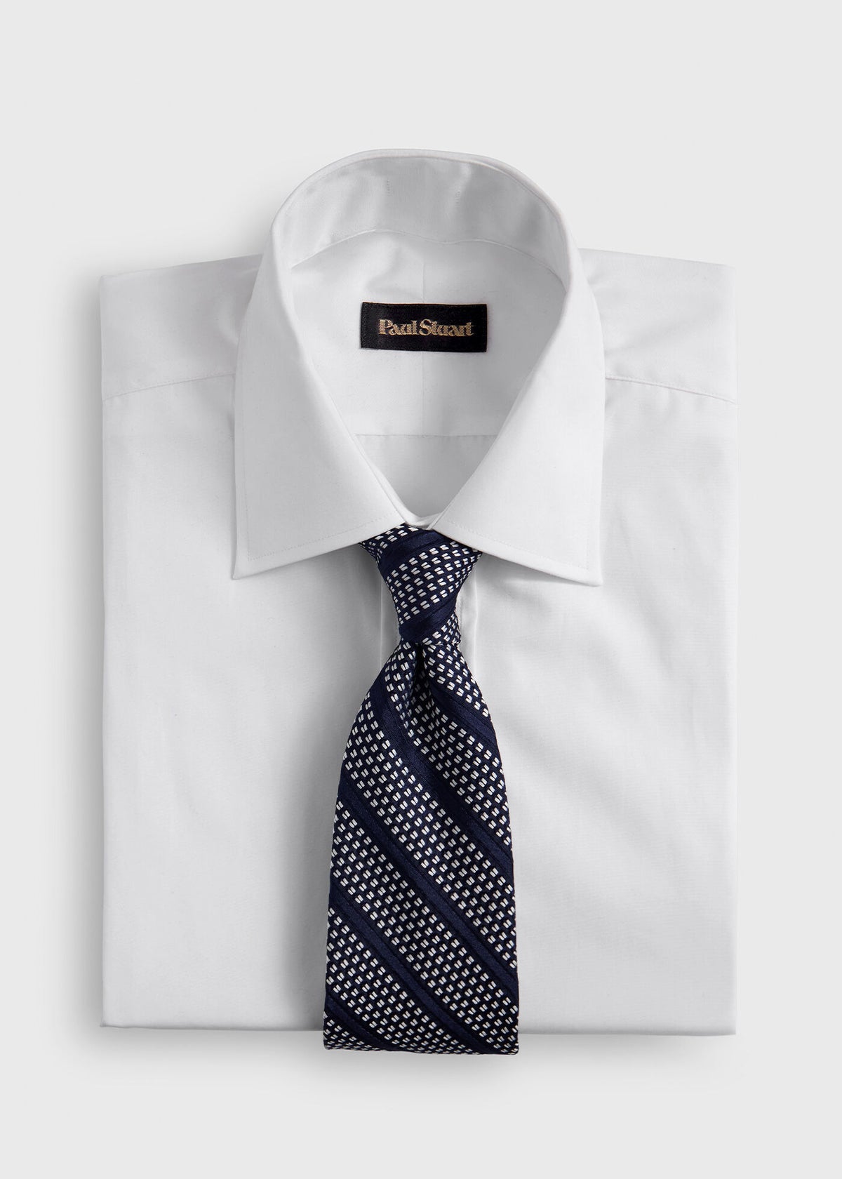 Silk Grenadine Stripe Tie Navy - Paul Stuart