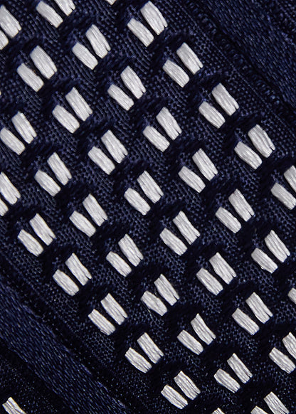 Silk Grenadine Stripe Tie Navy - Paul Stuart