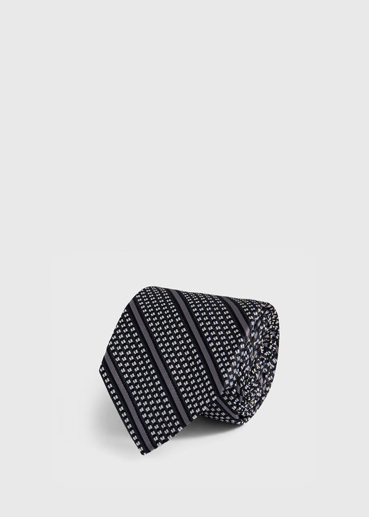 Silk Grenadine Stripe Tie Navy - Paul Stuart