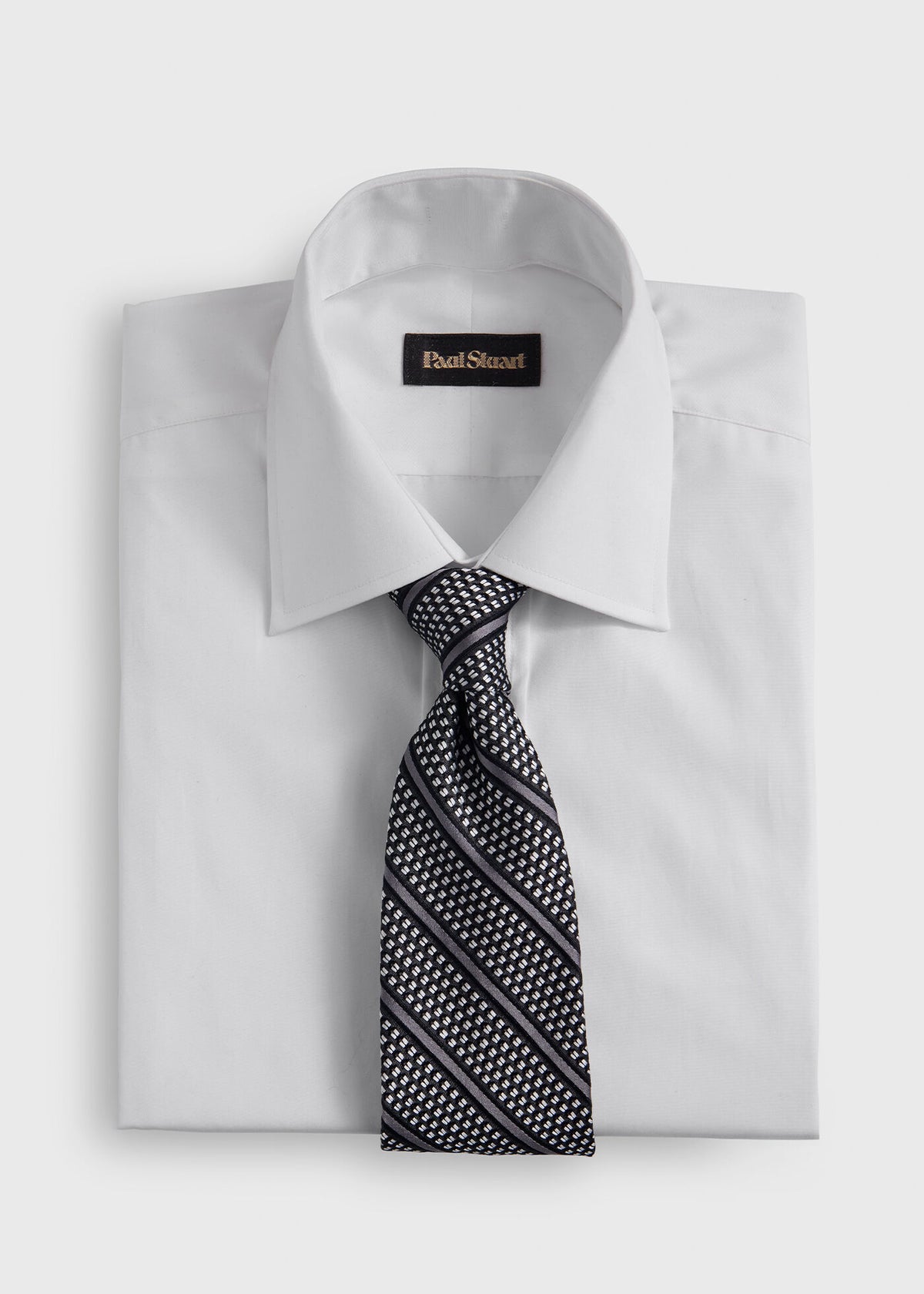 Silk Grenadine Stripe Tie Navy - Paul Stuart