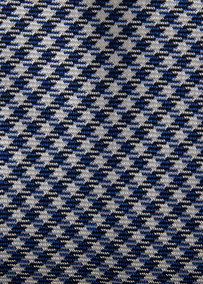 Woven Silk Houndstooth Tie Black - Paul Stuart