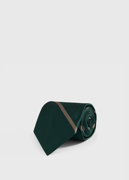 Woven Silk Regimental Stripe Tie Blue/Gold - Paul Stuart