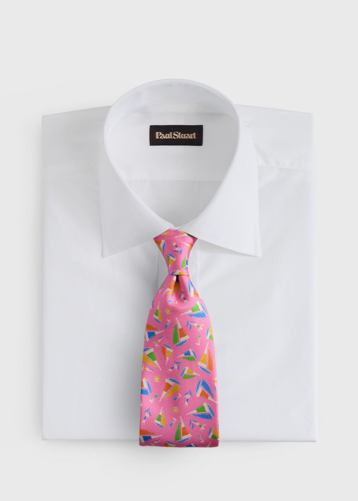 Silk Sailboat Print Tie Navy, unselectable - Paul Stuart