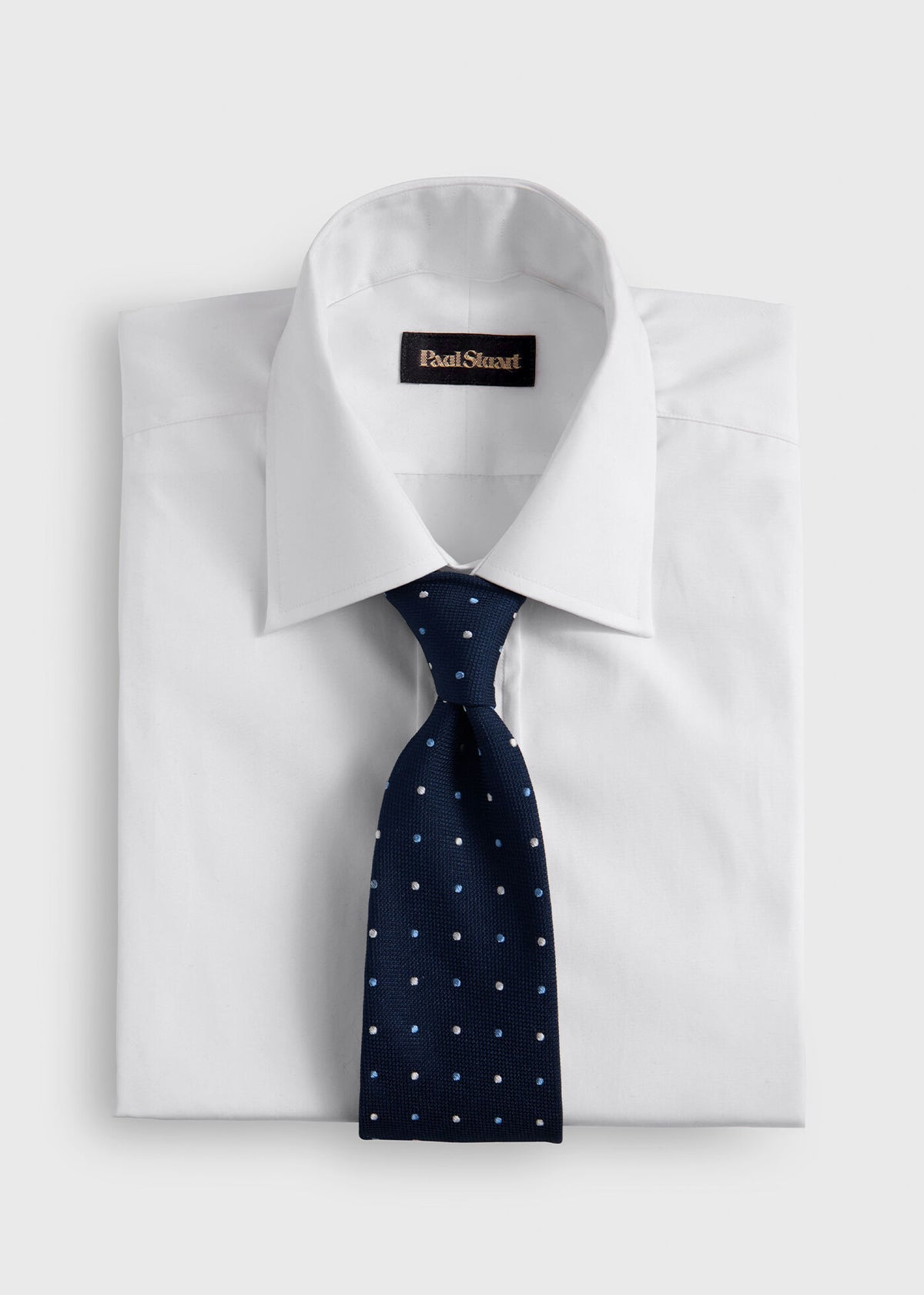 Woven Silk Dot Tie Navy/Lilac - Paul Stuart
