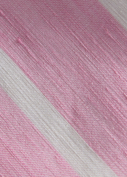 Linen & Cotton Stripe Tie Blue - Paul Stuart