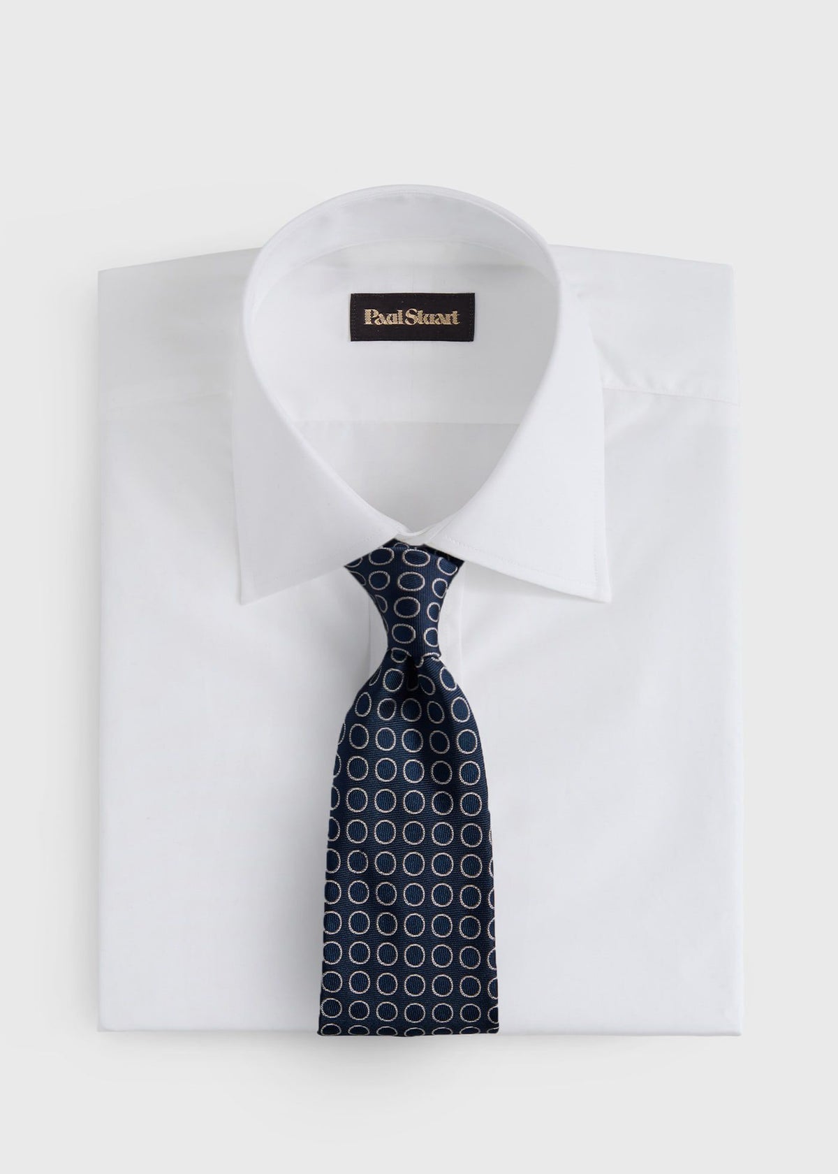 Woven Silk Circles Tie Black - Paul Stuart