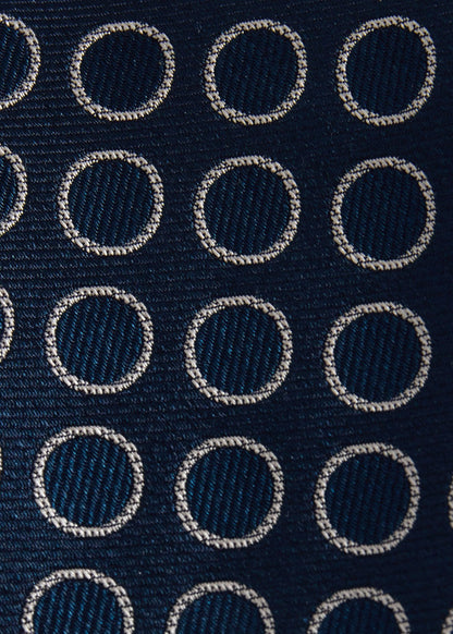 Woven Silk Circles Tie Black - Paul Stuart