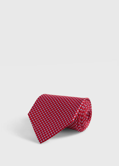 Silk Micro Daisy Print Tie Blue, unselectable - Paul Stuart