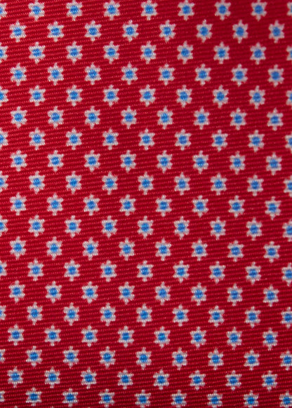 Silk Micro Daisy Print Tie Blue, unselectable - Paul Stuart