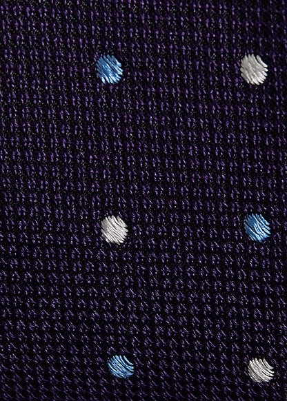 Woven Silk Dot Tie Navy/Lilac - Paul Stuart