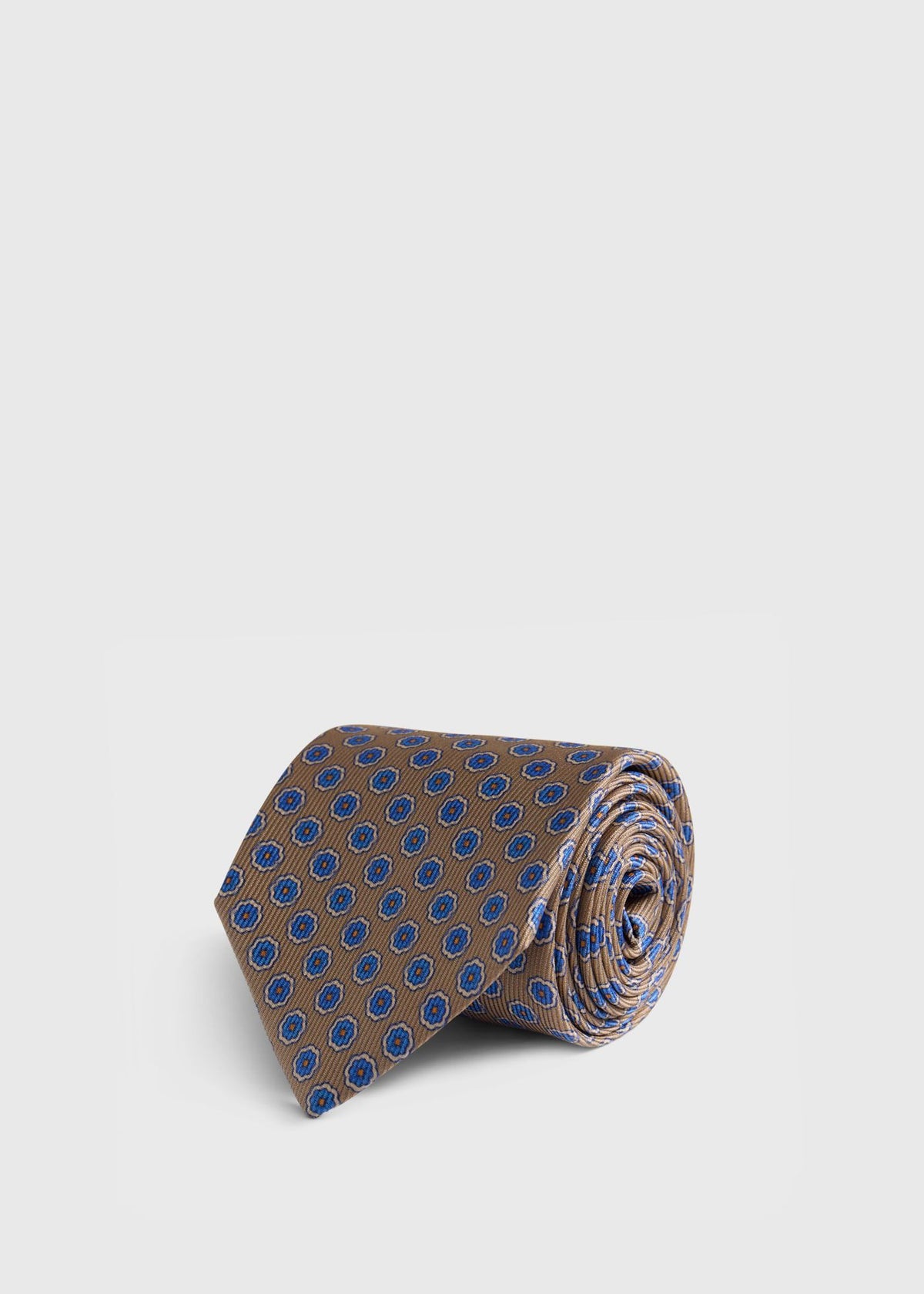 Silk Geometric Rosette Medallion Tie Linen - Paul Stuart