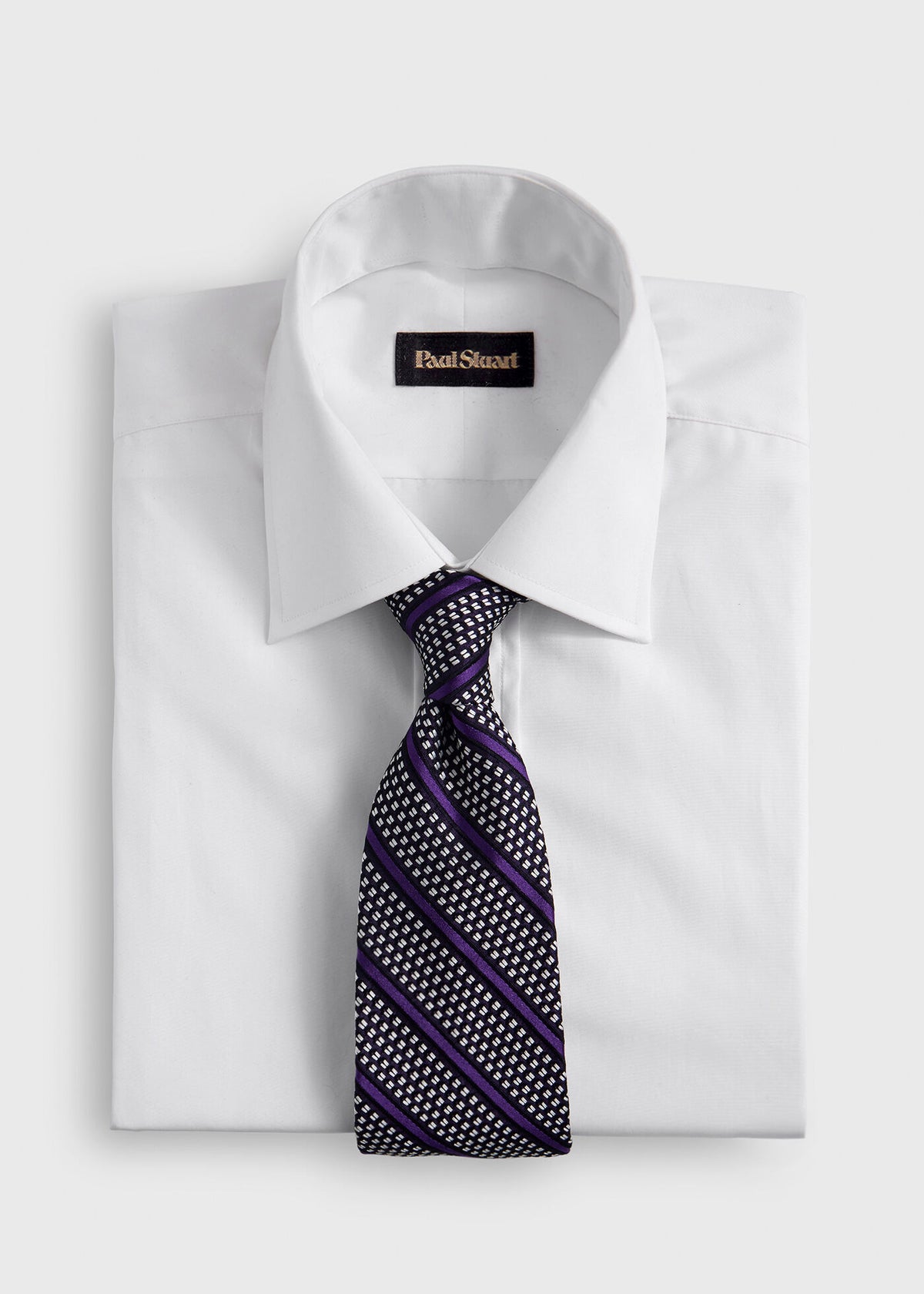 Silk Grenadine Stripe Tie Navy - Paul Stuart