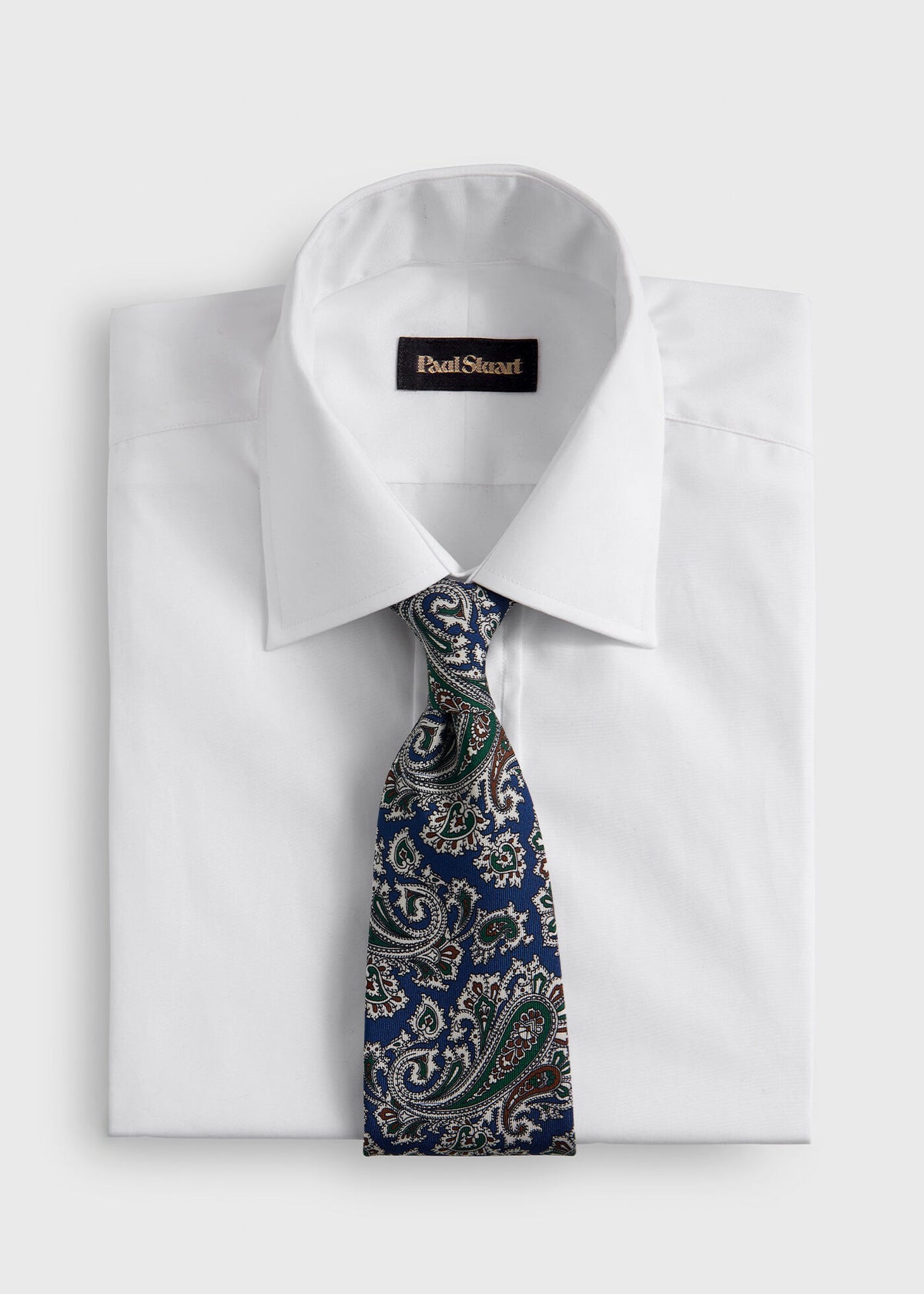 Silk Ornamental Paisley Tie Blue - Paul Stuart