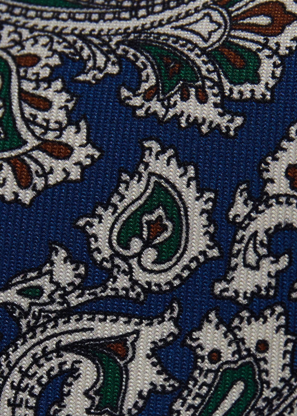 Silk Ornamental Paisley Tie Blue - Paul Stuart