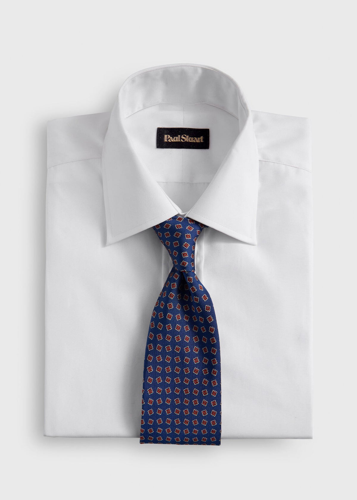 Silk Tile Motif Tie Light Blue - Paul Stuart