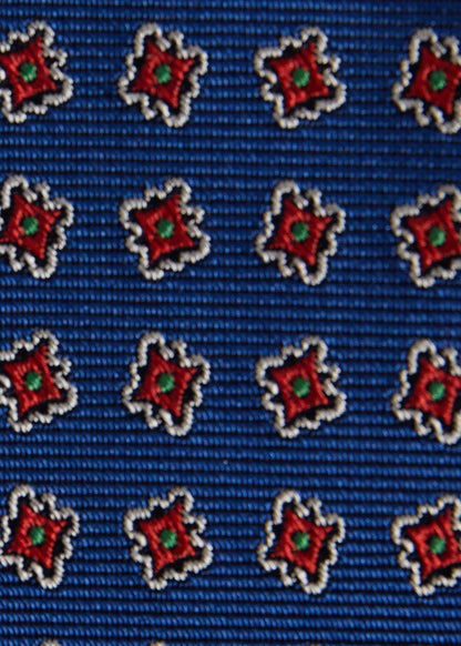 Silk Tile Motif Tie Light Blue - Paul Stuart