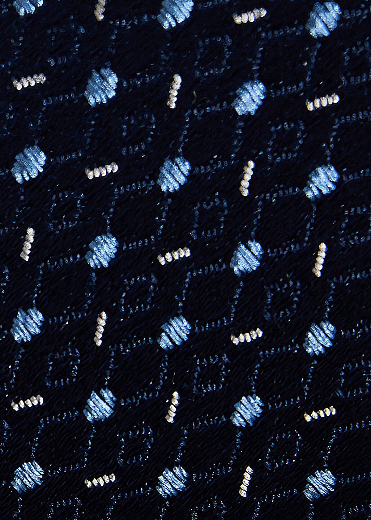 Silk Woven Jacquard Tie NAVY/LT BLUE - Paul Stuart