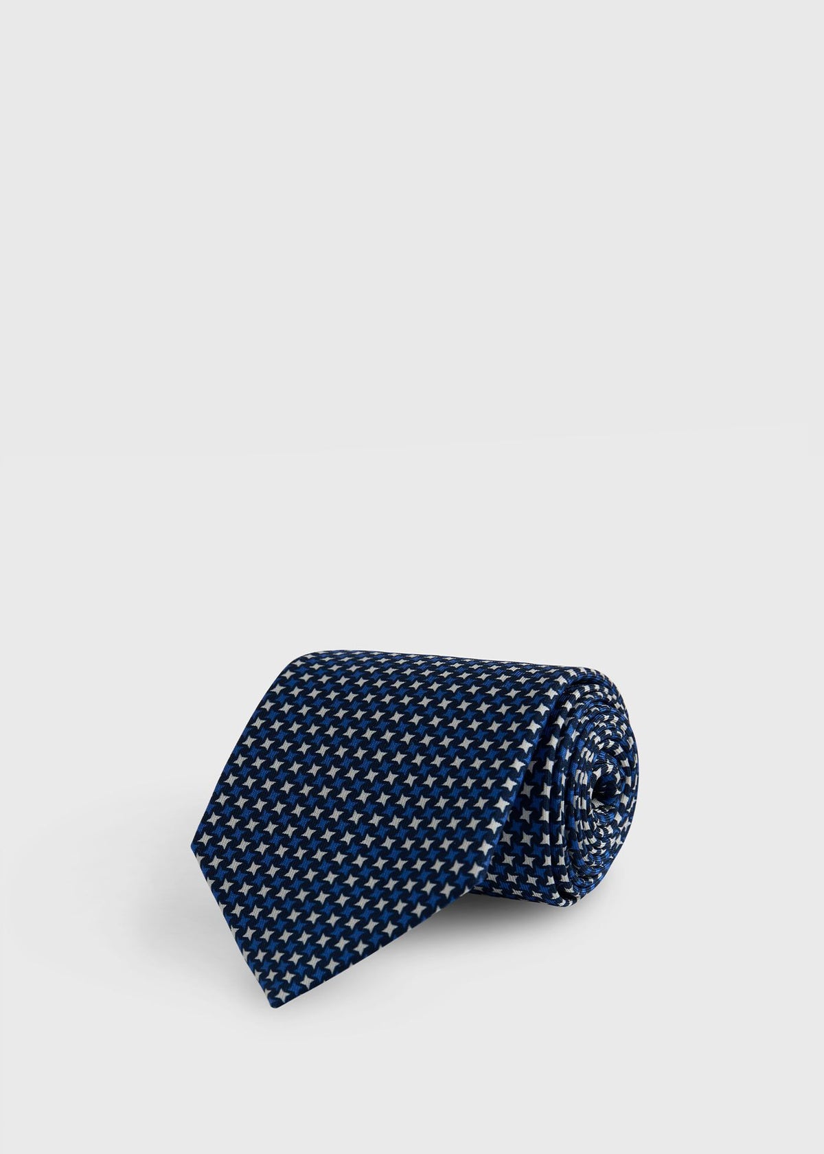 Silk Micro Star Tie Navy - Paul Stuart