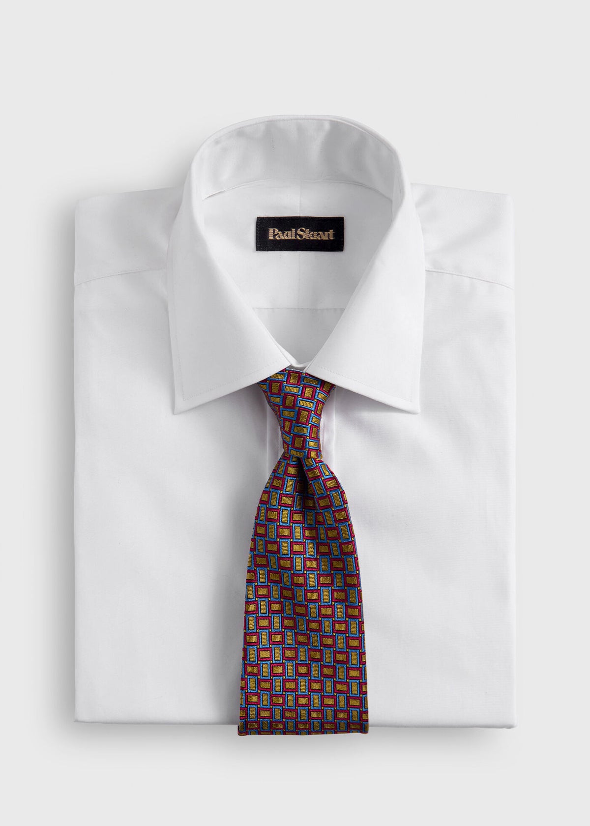 Silk Diamond Trellis Motif Tie Purple/Green - Paul Stuart