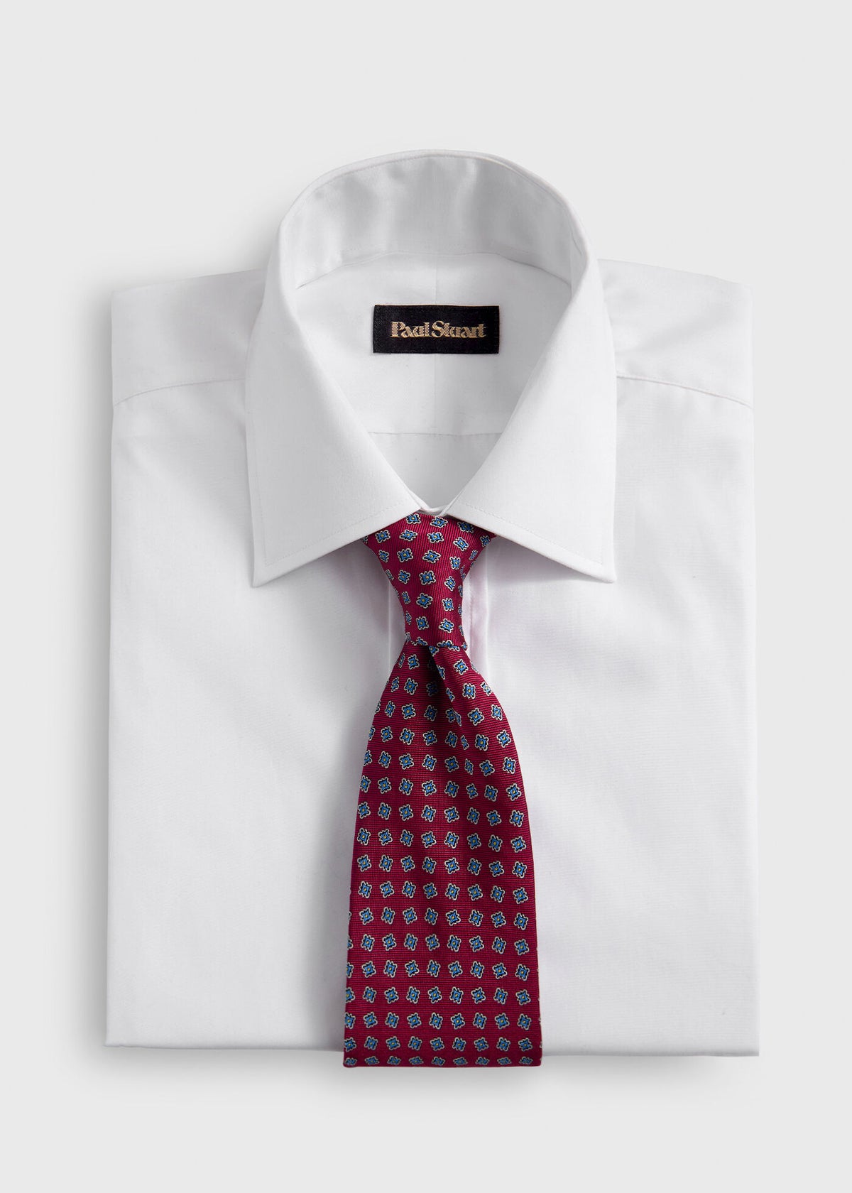 Silk Tile Motif Tie Light Blue - Paul Stuart