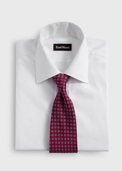 Silk Tile Motif Tie Light Blue - Paul Stuart