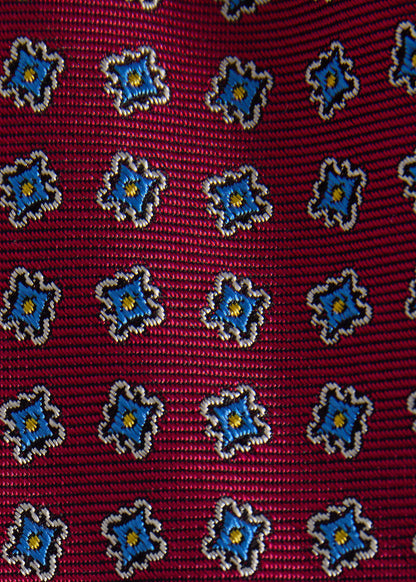 Silk Tile Motif Tie Light Blue - Paul Stuart